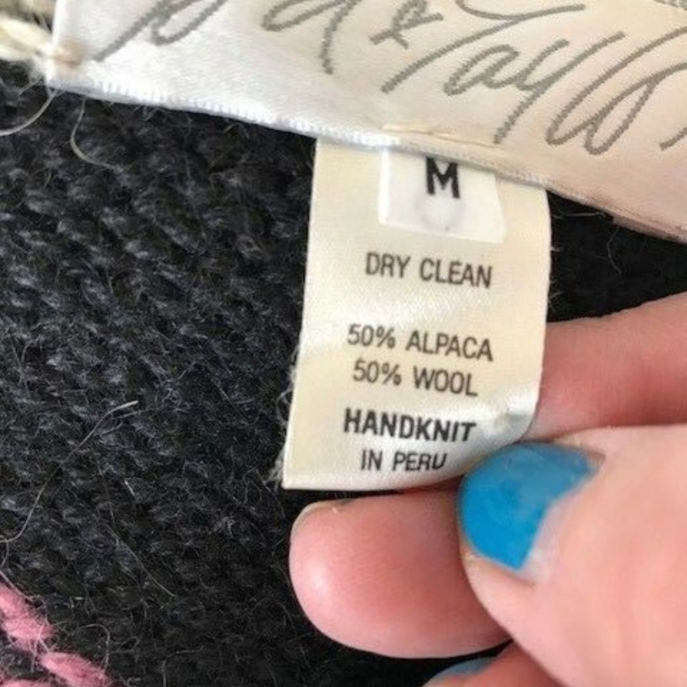 PRICE FIRM Lord & Taylor Cardigan Sweater Folkart Alpaca VTG PRICE FIRM - Picture 8 of 8